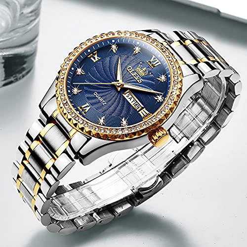 Image of OLEVS Mens Watches Chronograph Luxury Dress Moon Phase Stainless Steel Male Wrist Watch