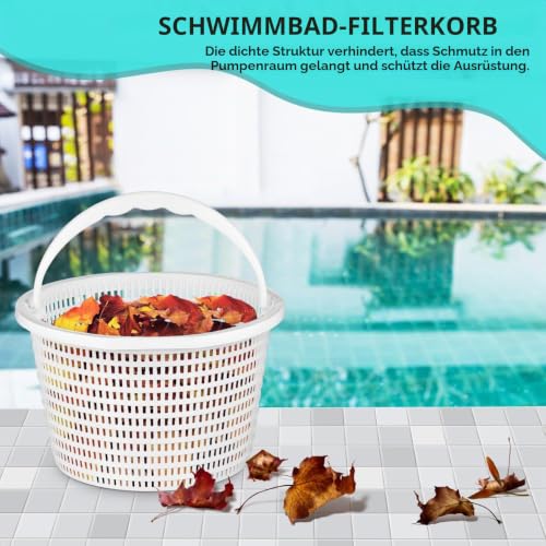 KONTONTY Skimmerkorb 20cm Großer Filterkorb Für Pool-Skimmer Wiederverwendbarer Skimmerkorb Mit Griff Kompatibel Für Hayward 2 Pool Effektives Schwimmbad-Siebkorb Reinigungszubehör