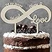 Personalisierte Holz Tortendeko Tortenfigur Unendlichzeichen mit Namen und Gestell als Kuchendeko zum Geburtstag Hochzeit Verlobung Individuelle Deko Cake Topper