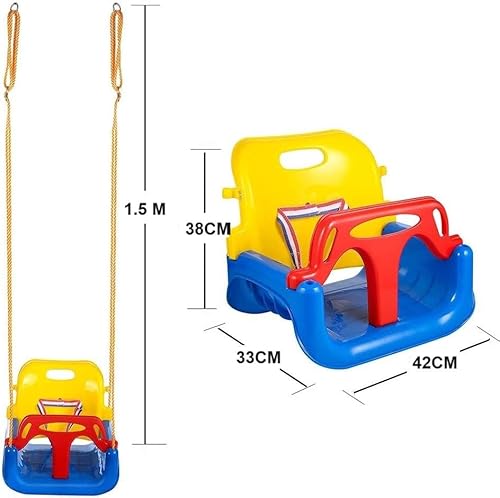 Funz 3-in-1 Toddler Swing Seat Baby Swing Outdoor Anti-Flip Snug & Secure Detachable Infants to Teens Kids Swing Seat for Indoor Outdoor Blue