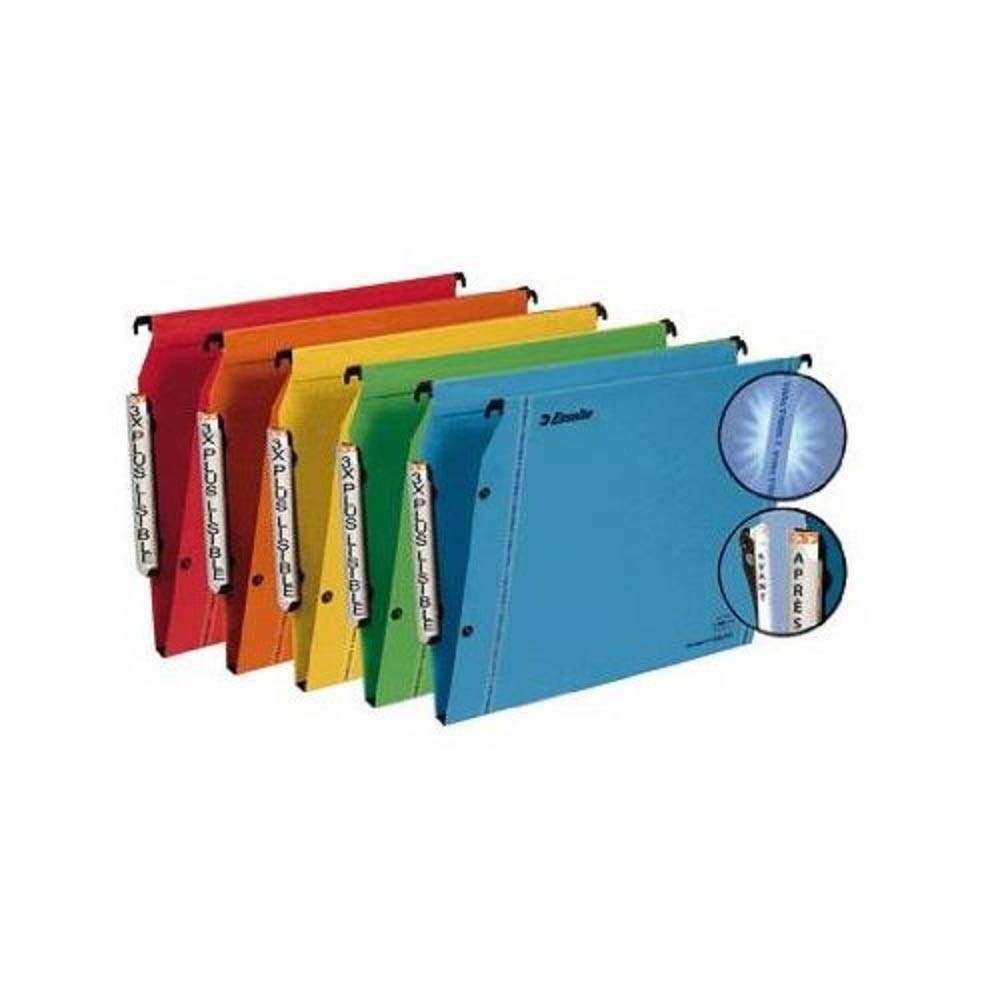 Esselte LMG Scatola di 25 cartelle fondo Fondo 15 mm Assortiti