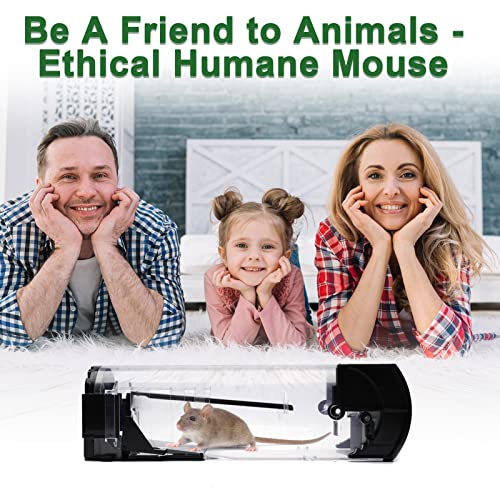 EGOFLYYA 2 Pack Humane Mouse Traps for Indoors & Outdoors, Easy to Use, No Touch Release, Improved Highly Sensitive, Effective Quick Rodent Catcher Comes with 2 Cleaning Brushs and Instruction Manual - 6
