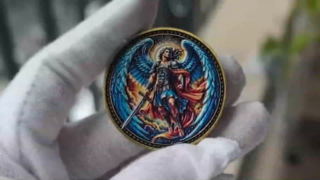 Archangel Michael Challenge Coin with Psalm 91 | Guardian Angel