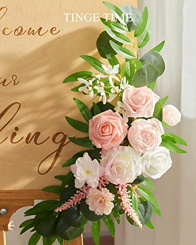 Tinge Time Wedding Artificial Flowers Swags Kit (Pack Of 2), Welcome Ceremony Sign Flowers For Diy Artificial Greenery Arrangements Party (Sweet Pink) #TOP4