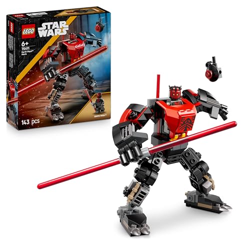 LEGO Star Wars 75411 Darth Maul Mech Bauspielzeug - Spiel- und Ausstellungsfigur mit doppelklingigem roten Lichtschwert und Mini-Figur - Geschenk für Jungen ab 6 Jahren und Fans von The Clone Wars