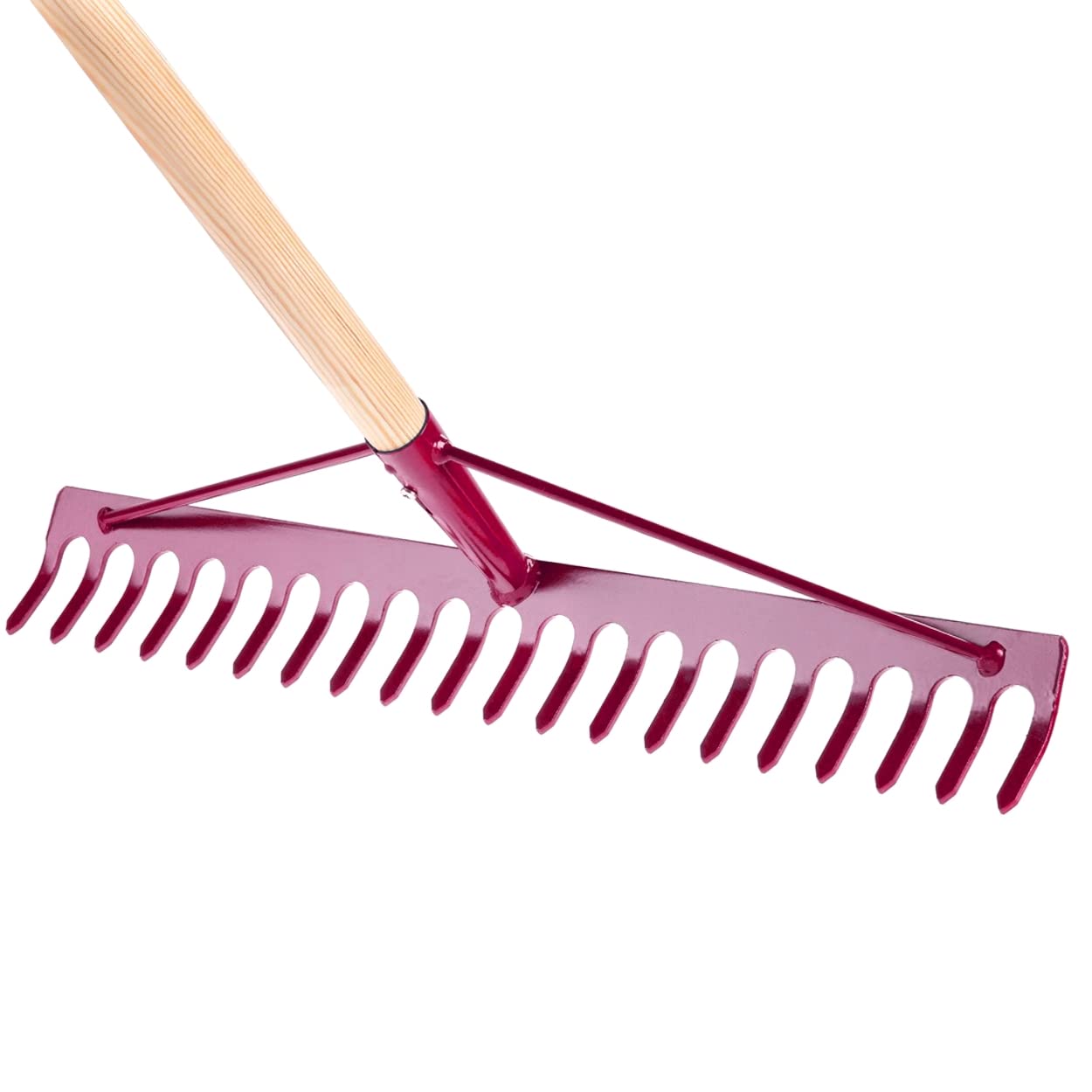 Heavy-Duty Garden Rake with Stiffened Steel Head and Comfortable Handle - for Levelling Soil, Raking Stones, Bark and Gravel, Clearing Leaves and Grass, Lawn and Allotment Maintenance (48 cm / 19") โ image 1