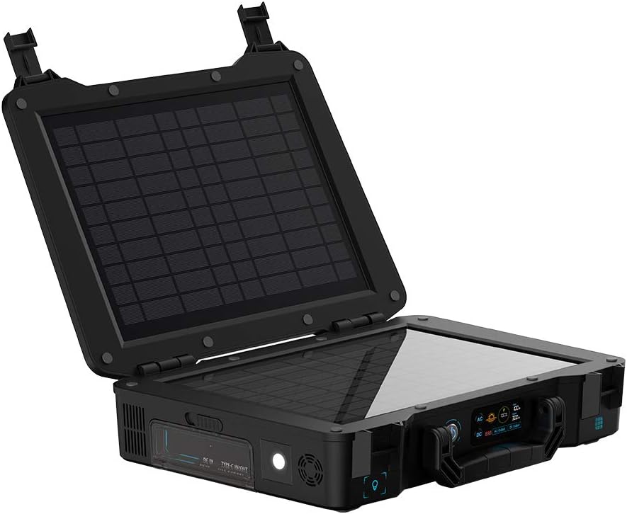 Renogy Phoenix Elite Portable Generator Station 300Wh Built-in 20W Solar Panel and Lithium Battery Backup Power Bank with AC/DC Outlet, Clean Silent Home, Outdoor, Camping, RV, Emergency use