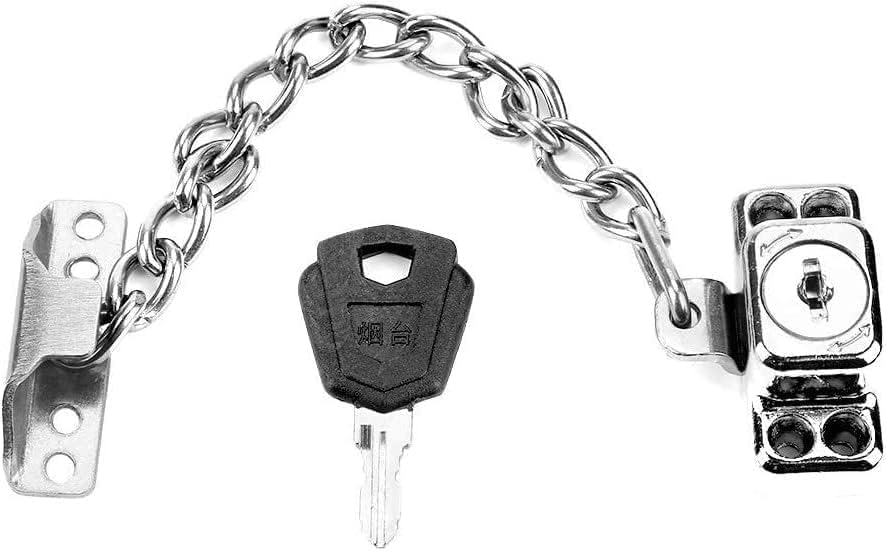Door Safety Chain, Latches Lock,Stainless Steel Slide Anti-Theft Deduction Latch for Casement Windows Security