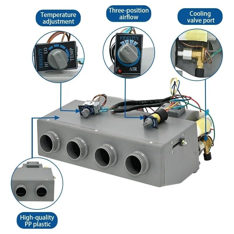 406-4 otwory Heat Cool Uniwersalna elektryczna sprężarka powietrza do samochodu z systemem klimatyzacji 12 V / 24 V - Doskonała kontrola klimatu kompatybilna z klimatyzacją(Cool heat 24V)
