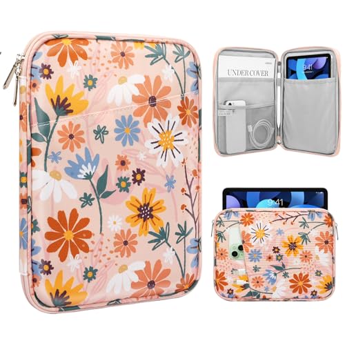 Image of TiMOVO 9-11 inch Tablet Sleeve Bag for iPad 11-inch A16 2025, iPad 10.9 inch /10.2 inch| Air 11 Inch /5th /4th Gen. 10.9 inch, Galaxy Tab A9+ /A11Plus 11 inch, Protective Bag with Pocket, Yellow Flower