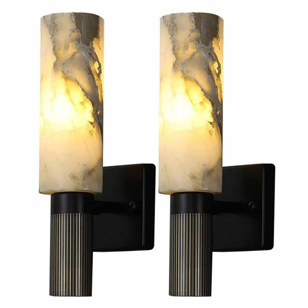 Trividha Black Modern Alabaster Sconce Marble Wall Sconce For Living Room Base Bathroom Vanity Wall Sconce Lighting Stone Marble Wall Lamp For Living Room Corridor Stairs Restaurant
