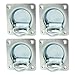 4PCS Recessed Trailer Rope, Carbon Steel Tie Downs for Trailers, 2000lb Maximum Breaking Force, Flush Mount D Rings for Boat, Pickup Truck, Flatbeds, and Van Floor
