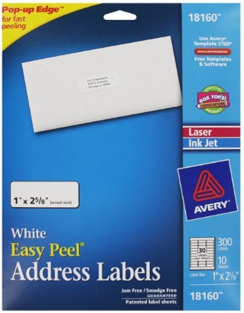 Avery 5160 Easy Peel Address Labels 1 X 2 5 8 3 000 Labels avery-5160-easy-peel-address-labels-1-x-2-5-8-3-000-labels