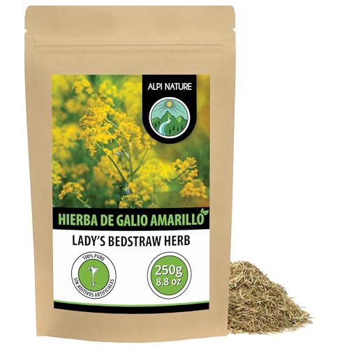 Alpi Nature Galio Infusión 250g, Hierba de Galio Seca y Cortada, Té Suelto, Galium verum