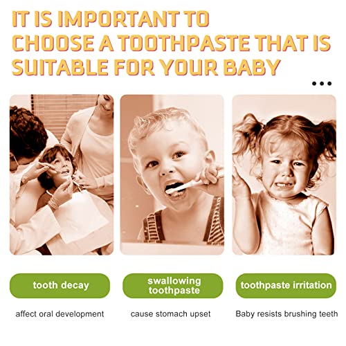 Mcukv Schaumzahnpasta, Niedriges Fluorid Kinderzahnpasta mit Natürlicher Formel zur Reduzierung von Plaque,Zahnaufhellung für Kinder ab 3 Jahren, U-förmige Zahnbürsten (Erdbeere & Orange) – Bild 3