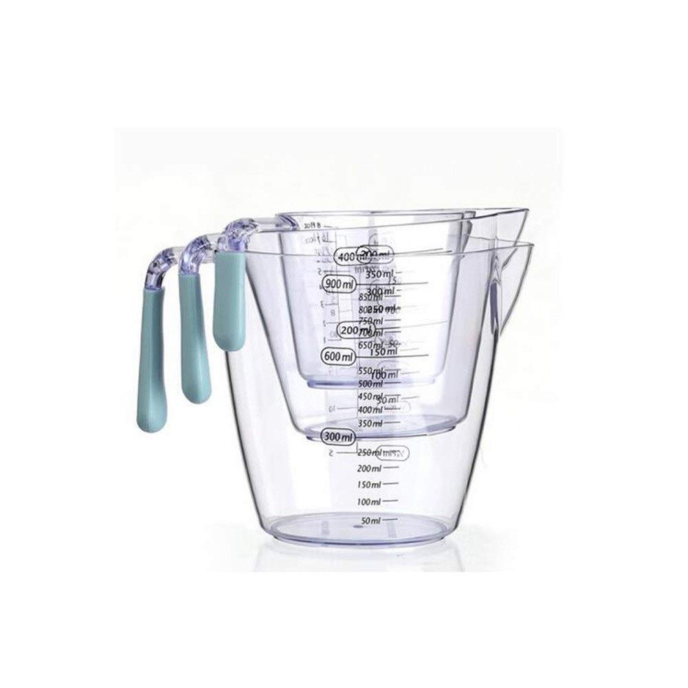 Autocollant mural Tasse à mesurer-outil, tasses à mesurer en plastique, avec poignée, tasses à mesurer domestiques-échelle claire, conception de buse en forme de V (couleur : clair) (transparent)