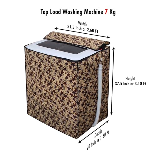 Image of DREAM CARE Waterproof & Dustproof Washing Machine Cover Top Load & Semi Automatic Suitable for 6 kg, 6.2 kg, 6.5 kg (80 x 86 x 51 cms)