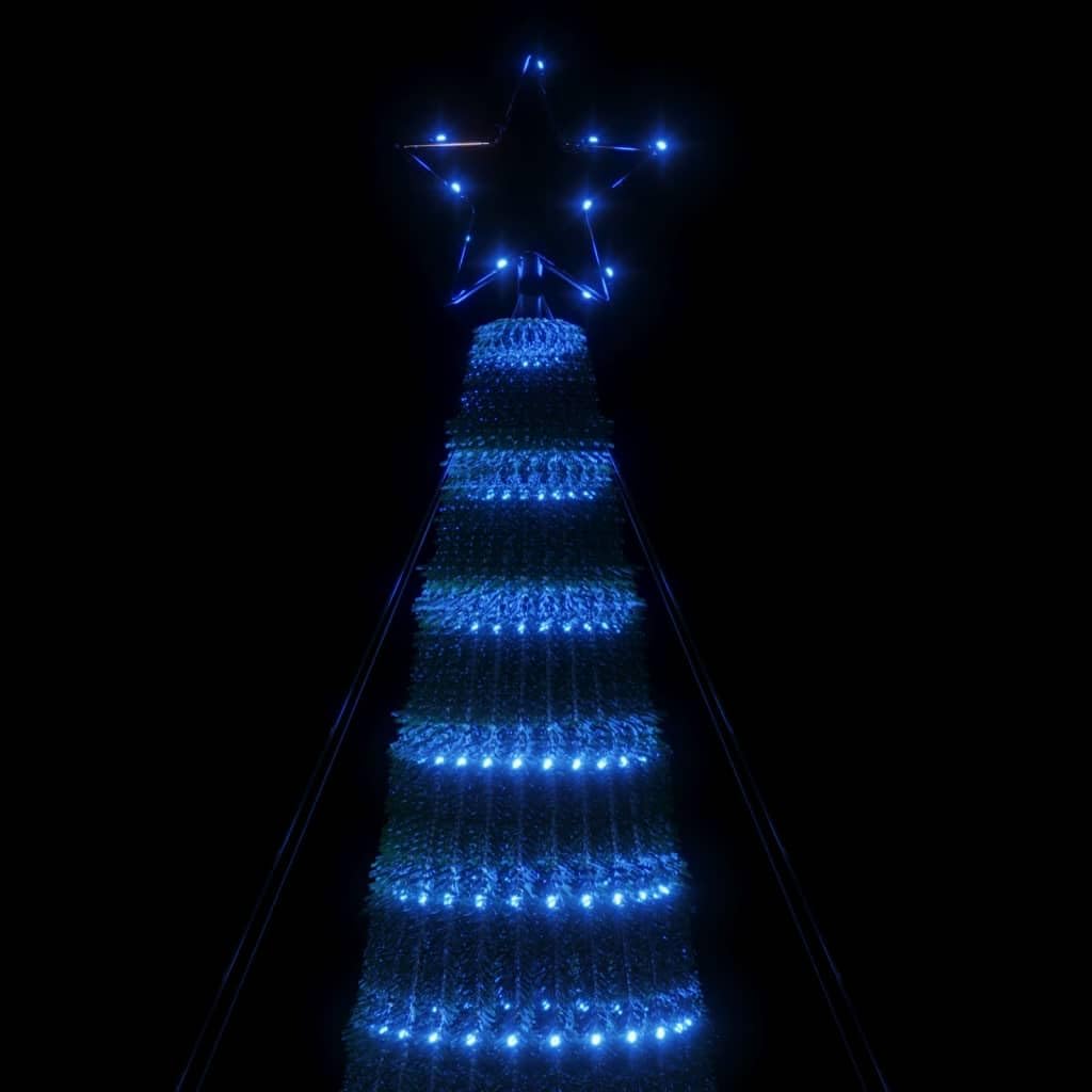 Choinka LED 300 cm, niebieska, 688 świateł, 8 trybów, z gwiazdą, do użytku wewnątrz i na zewnątrz, sztuczna choinka z igłami, energooszczędna