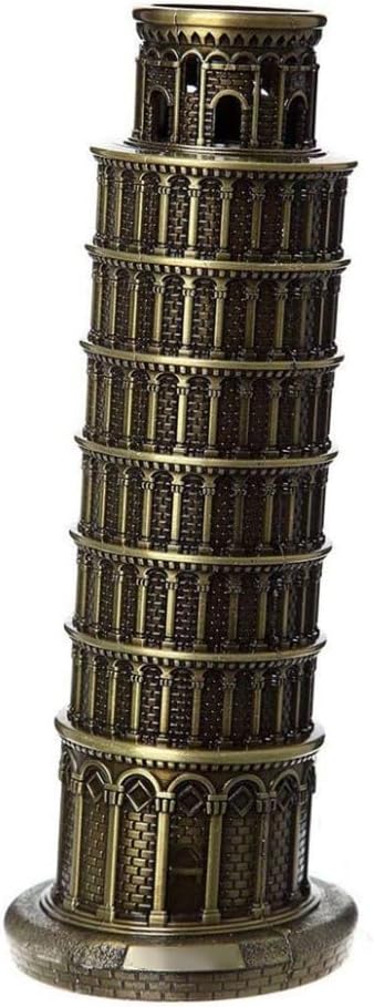 ZOVIE Metallic Leaning Tower of Pisa Souvenir Replica Building Figurines Statue Model Kit for Home Decoration 7 Inches
