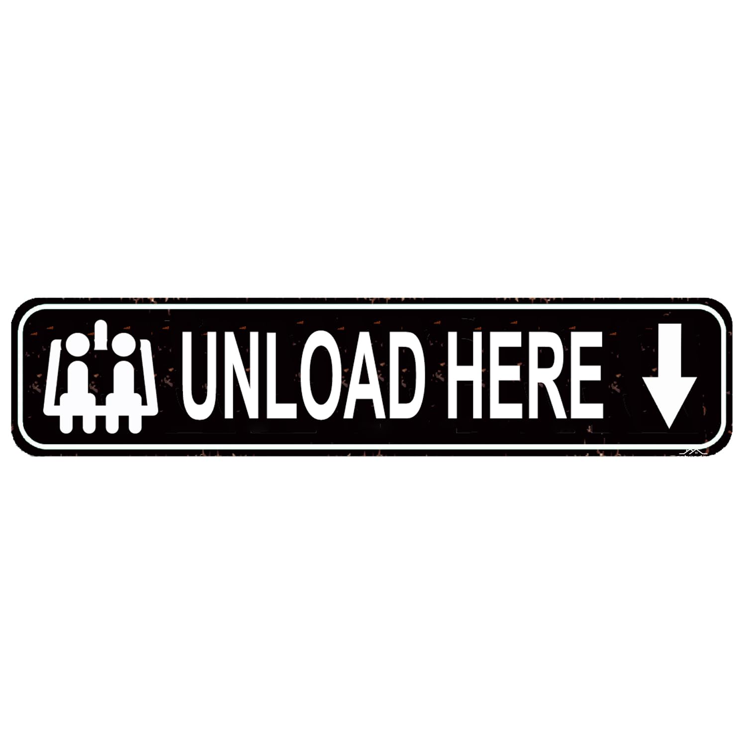 Unload Here Rustic Ski Lift Sign - Winter Cabin & Lodge Wall Decor,Metal Sign for Ski Resort Theme,4x16 Inches