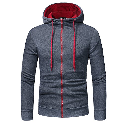 Men Sweaters and Hoodies,Mens' Long Sleeve Hoodie Hooded Sweatshirt Tops Jacket Coat Outwear,Men's Fashion Hoodies Sweatshirts,Dark Gray,M