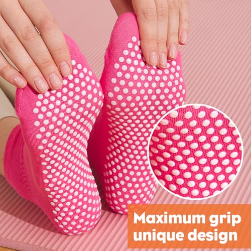 Grip Pilates Socks for Women & Men- Adults Bulk Non Slip Anti Skid Sticky Grippy Sock for Hospital Yoga Barre2