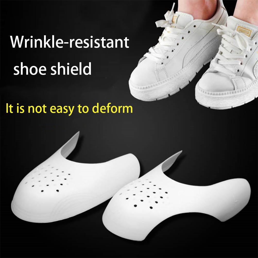 4 Paia di Protezioni per Scarpe, Protezione Antipiega per Scarpe, Protezione Antipiega Traspirante, impedisce alle Scarpe da Ginnastica di sgualcirsi e ammaccarsi, Nero/Bianco
