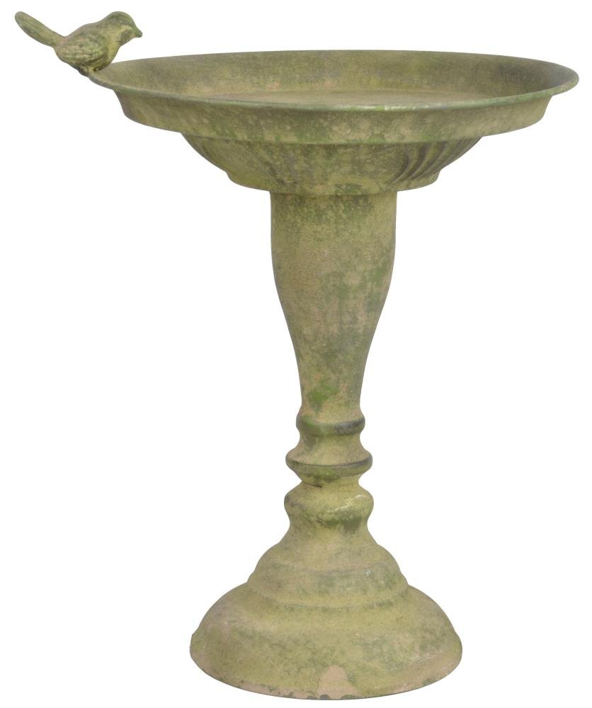 Fallen Fruits Aged Metal Green Standing Bird Bath : Amazon.co.uk: Garden