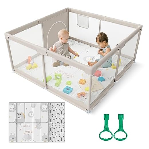 ZEEBABA parque infantil bebe, 120x120 cm Corralito con diseño infantil, modular y plegable, ideal para niños. Este corralito grande es perfecto para el hogar y viene con 4 piezas anillas
