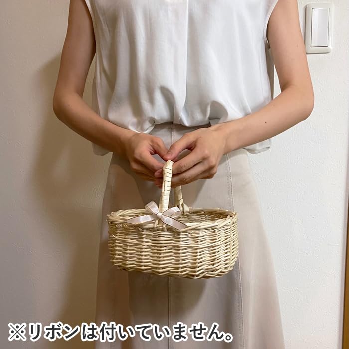 Amazon.co.jp: 柳素材 手付きバスケット Sサイズ（横幅約20cm） プチ