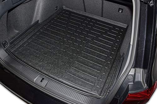 SCOUTT | Kofferraumwanne Laderaumwanne Kompatibel mit Passat B8 Kombi 2014-2023, mit Hoher Rand, Kofferraum-Schutzmatte, Geriffelt, Aufrollbar
