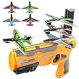 Airplane Toy,Bubble Catapult Plane Toy Airplane, Outdoor Toys,One-Click Ejection Model Foam Airplane Shooting Game ,Toy with 4pcs Glider Airplane Launcher Outdoor Toys for Kids Birthday Party.(Orange)