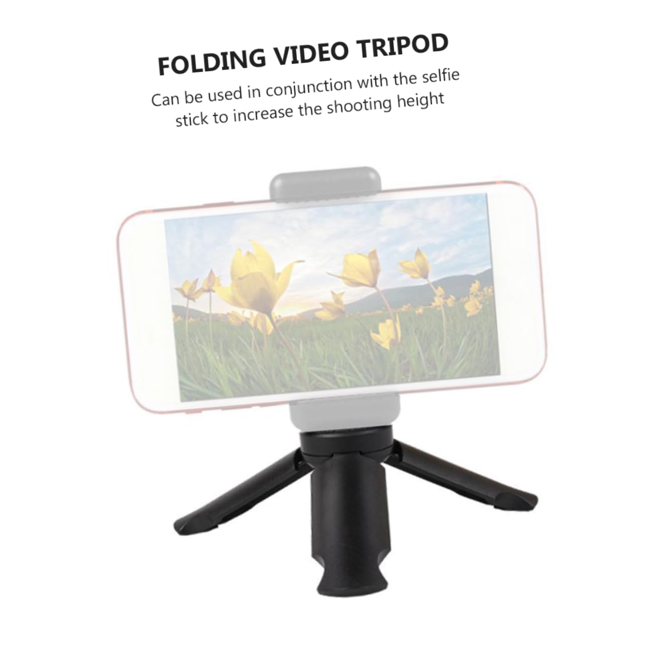 Uonlytech 4 Pezzi Treppiede da Tavolo Pieghevole in Abs, Supporto Smartphone e Fotocamera Attacco 1/4, per Riprese e Streaming