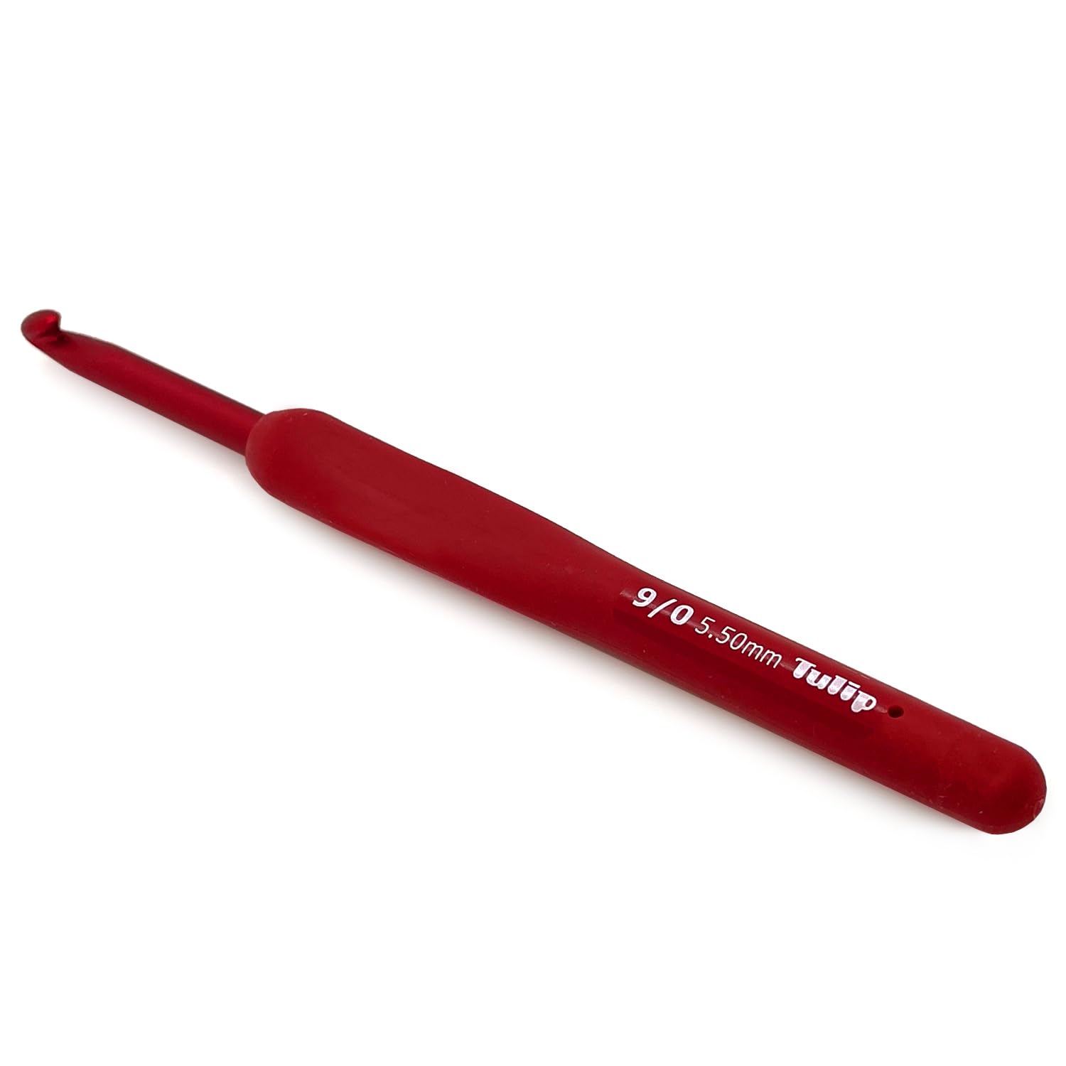 Frida's Wollhaus Tulip Etimo Red Crochet Hook with Comfort Grip Smooth Hook Tip Easy Grip 15 Sizes (5.5mm)