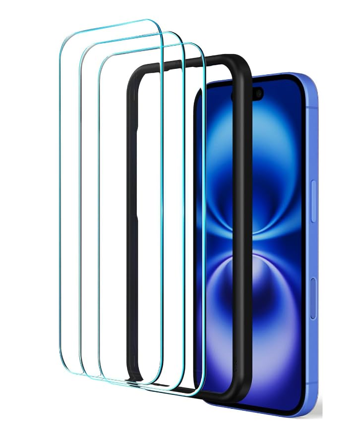 【日本製ガラス！ 3枚】 iPhone16proMaxガラスフィルム 6.9インチ 国産強化ガラス 3Dタッチ 液晶保護フィルム 【極薄 気泡なし 硬度9H ラウンドエッジゴリラガラス】ガイド枠付き貼り付け簡単 アイフォン16proMax RAMANDO (16proMax, 3枚 クリア9H ガイド枠付き)
