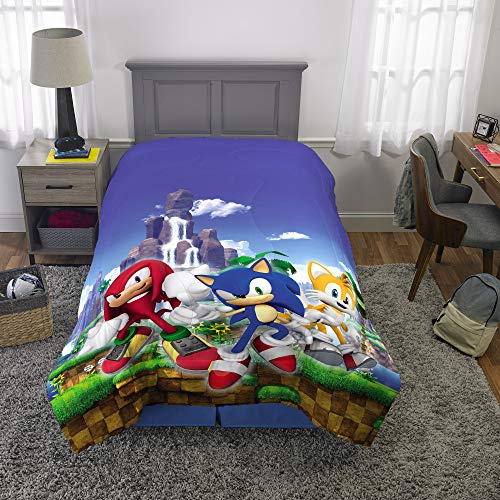Image of Franco Kids Bedding Super Soft Microfiber Reversible Comforter, Twin /Full, Sonic The Hedgehog, Anime