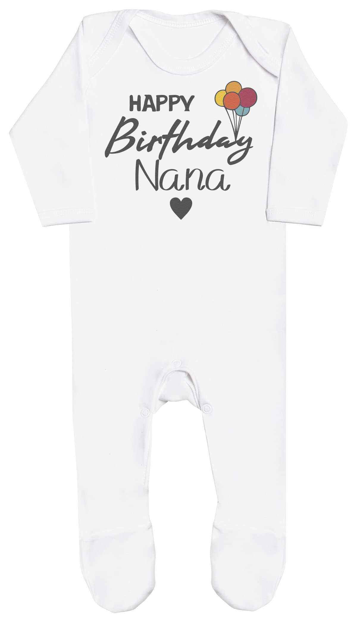 Baby Bunny Men's White Happy Birthday Nana Baby Boy Romper, Baby Girl Romper, Baby Romper - 0-3 Months