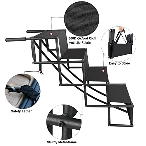 Otoez Dog Ramp Car Stair For Small Medium Large Dogs Lightweight Foldable Pet Ladder Steps With Nonslip Rubber Sleeves For Car, Suv, Truck, High Beds #TOP5