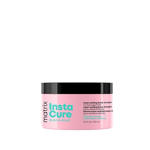 Matrix hair treatment for dry damaged hair, Instacure Build-A-Bond Super Sealing Leave-in Balm Professional Formula, Repairing, For Damaged Hair, Bonding Balm, Citric Acid and Squalane To Strengthen, Soften & Smooth, Heat Protection Up To 230C/450F, 100ml