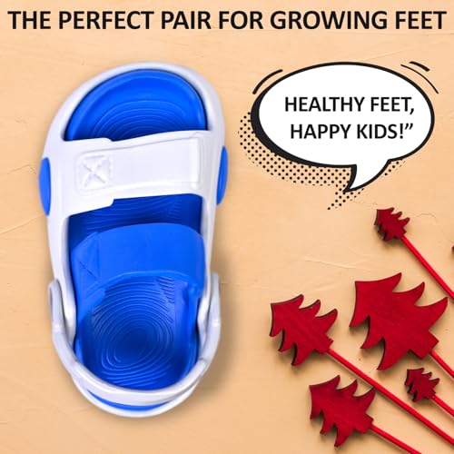 Image of GLJ Kids Comfort Clogs Sandals For Boy And Girl, 1 to 4 Years, Two-Strap Design, Easy To Wear Slip On, Dust and Waterproof, 7101
