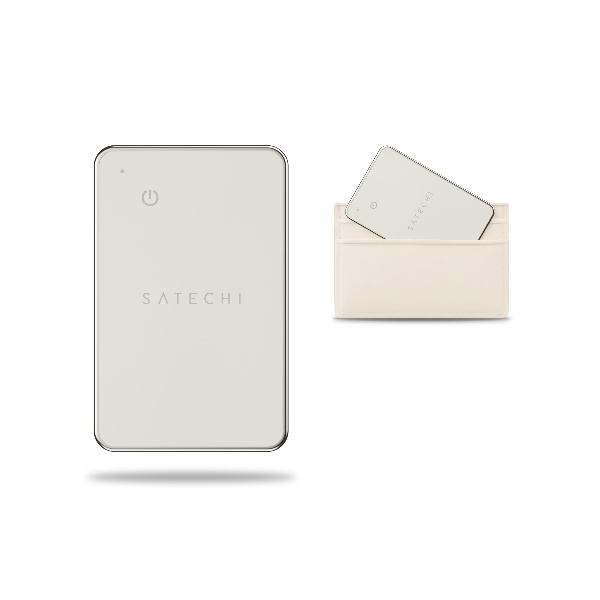 SATECHI FindAll Air Tag Card GPS per Portafogli con Apple Find My, Avviso di Smarrimento, Suono Potente, Ricarica Wireless, Carta GPS Leggera, Localizzatore Portafoglio per iPhone, iPad, Mac – Beige