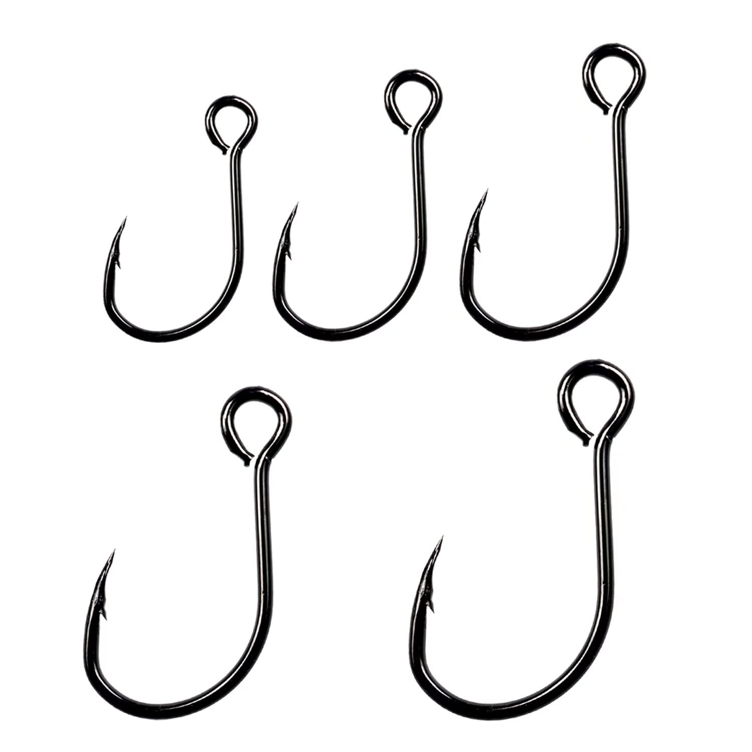 THKFISH 50pezzi/100pezzi/scatola ami da Pesca Singoli Esca Occhiello Amo da Pesca Ganci Spinato in Acciaio al Carbonio #2#1 1/0 2/0 3/0