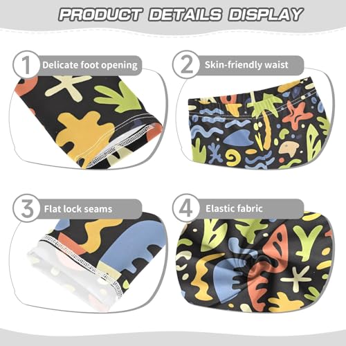 Abstract Palm Tree Summer Girls Leggings Soft Stretch Workout Yoga Dance Pants for Kids Casual Tights3