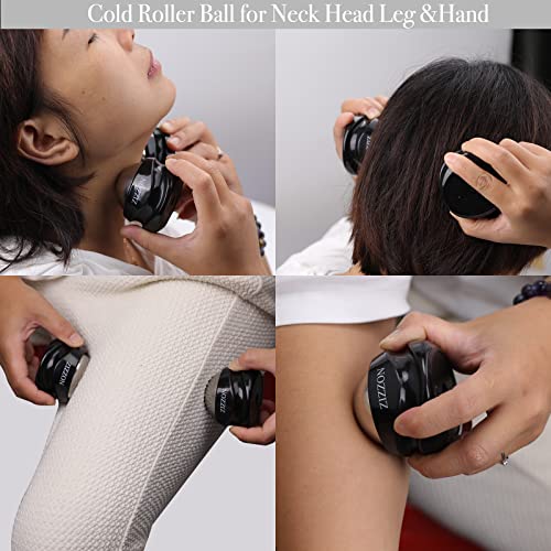 Zizzon Cold Massage Stainless Steel Roller Ball For Eye & Face, Skin Care For Dark Circles, Puffiness, Wrinkles Rapid Recovery Reduce Inflammation For Back Shoulder Neck 2 Pack #TOP4