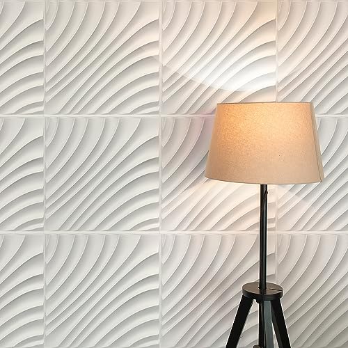 Snapklik.com : 3D Textured Wall Panels, Wave White Wall Panels For ...