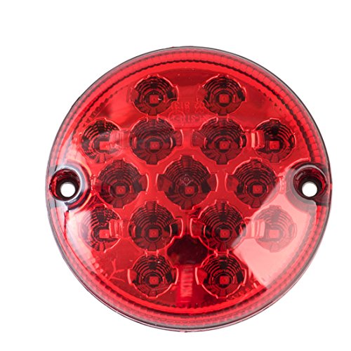 WildAuto feux de gabarit pour remorque Stop/Tour/recul/brouillard lampe de secours,95 mm 12V-24V,Rond LED (2 pcs Stop)