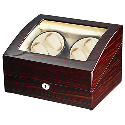 Maselex Automatic Watch Winder with Quiet Mabuchi Motor ï¼Œ4+6 Watches Storage Box Case for Rolex, Fit Lady and Man Automatic Watch - 21 Rotation Modes