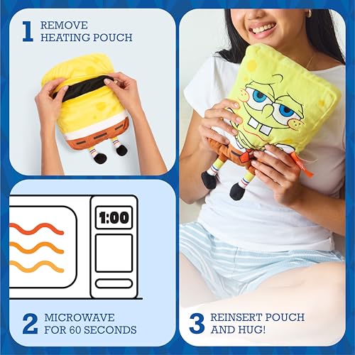 Image of Happy Helpers SpongeBob By Relatable, The Cozy Comfort That's Anything But Boring, Get Relief With This Plush Heating Pad For Period Cramps and Body Pain, Includes 1 Microwavable SpongeBob Heating Pad