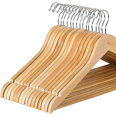 1ABOVE Strong Wooden Coat Hangers Pack of 20 Cover