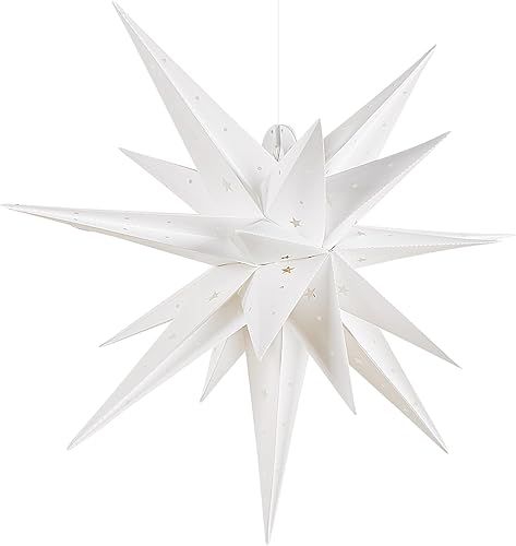 Miniatura 9 de Faroles de luz grandes de Navidad de Moravia de 21 pulgadas, estrellas de adviento alemanas para Navidad, decoración colgante de interior y